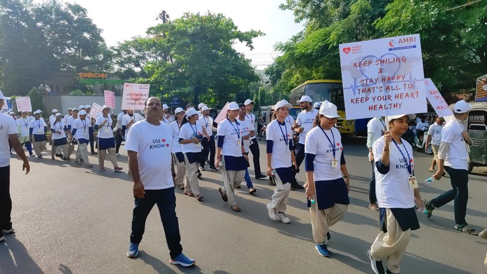World Heart Day Walkathon in Berhampur Supporting AMRI Hospital