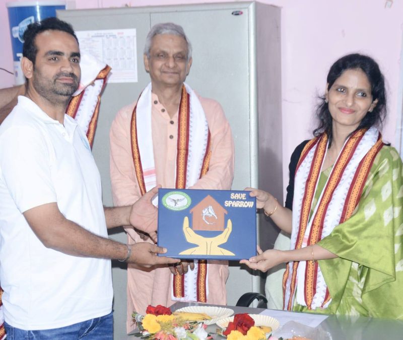 A Special Felicitation at Sparrow Conservation Programme
